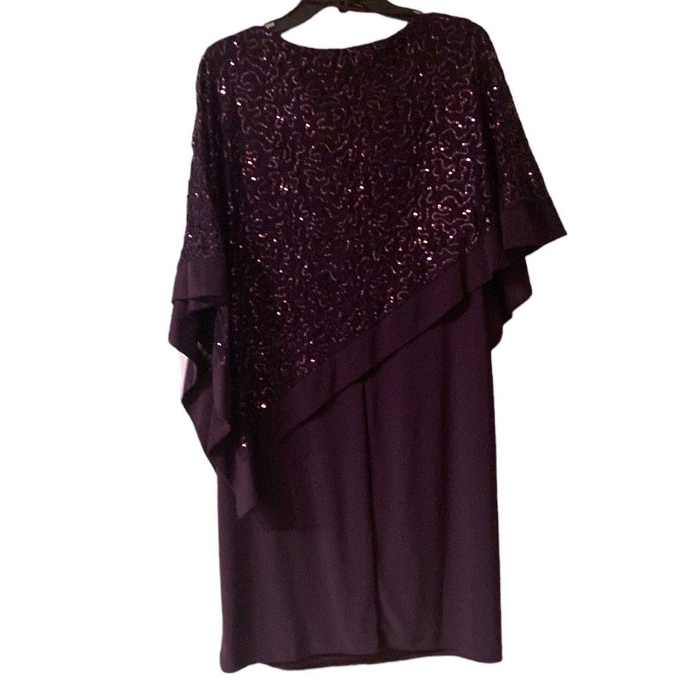 Roz & Ali Dark Purple Sequined Dress